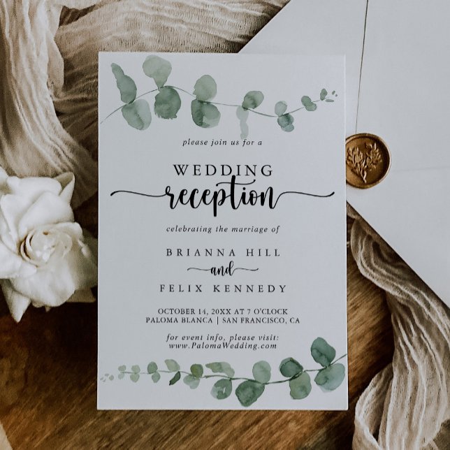 Green Delight Eucalyptus Wedding Reception  Invitation (Creator Uploaded)