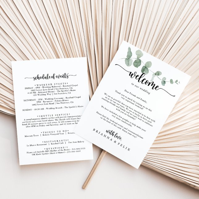 Green Delight Eucalyptus Wedding Welcome Letter (Creator Uploaded)