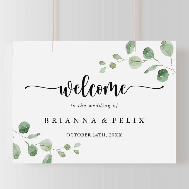 Green Delight Eucalyptus Wedding Welcome Sign (Creator Uploaded)