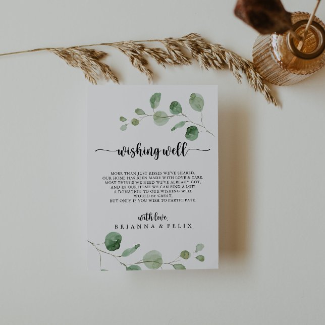 Green Delight Eucalyptus Wedding Wishing Well  Enclosure Card (Creator Uploaded)
