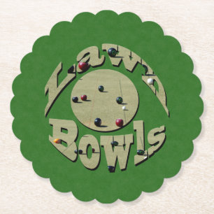 Green Denim Lawn Bowls, Paper Party Coasters