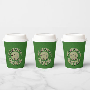 Green Denim Lawn Bowls, Paper Party Cups