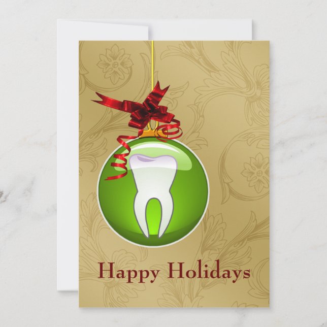 green Dentist Holiday Cards (Front)