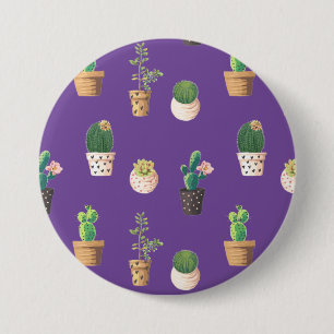 Green Dessert Succulent Cactus in Pots 7.5 Cm Round Badge