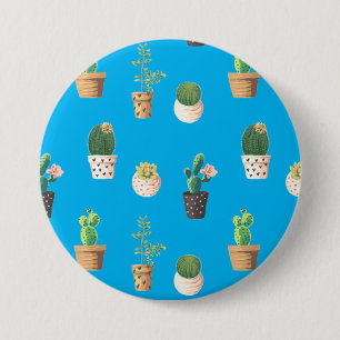 Green Dessert Succulent Cactus in Pots 7.5 Cm Round Badge
