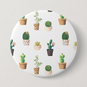 Green Dessert Succulent Cactus in Pots 7.5 Cm Round Badge