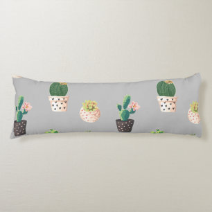 Green Dessrt Succulent Cactus in Pots Body Cushion
