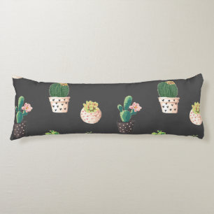 Green Dessrt Succulent Cactus in Pots Body Cushion