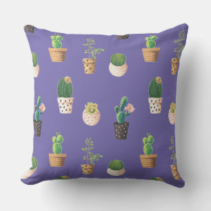 Green Dessrt Succulent Cactus in Pots Cushion