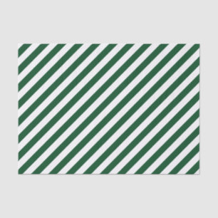 Green Diagonal Stripes Tissue Paper