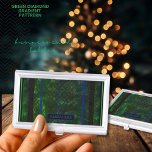 Green Diamond Gradient Pattern Business Card Holder<br><div class="desc">This business card Holder has a cute diamond pattern on a hand-painted green gradient background with a swirl of lighter strokes of blue tones. It goes well with the green diamond pattern Neck Tie available in the same collection with a man's classy style and would make a great gift for...</div>