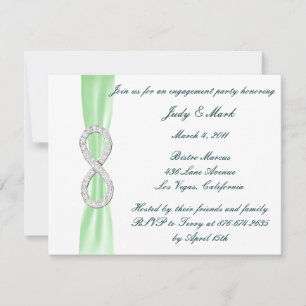 Green Diamond Infinity Engagement Party Invitation