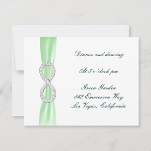 Green Diamond Infinity Wedding Reception Card