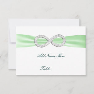 Green Diamond Infinity Wedding Table Place Card