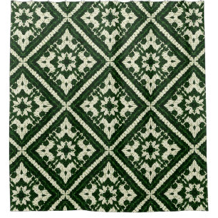 Green Diamond Nordic Knit Seamless Pattern Shower Curtain