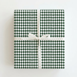Green Diamond Pattern Holiday Wrapping Paper