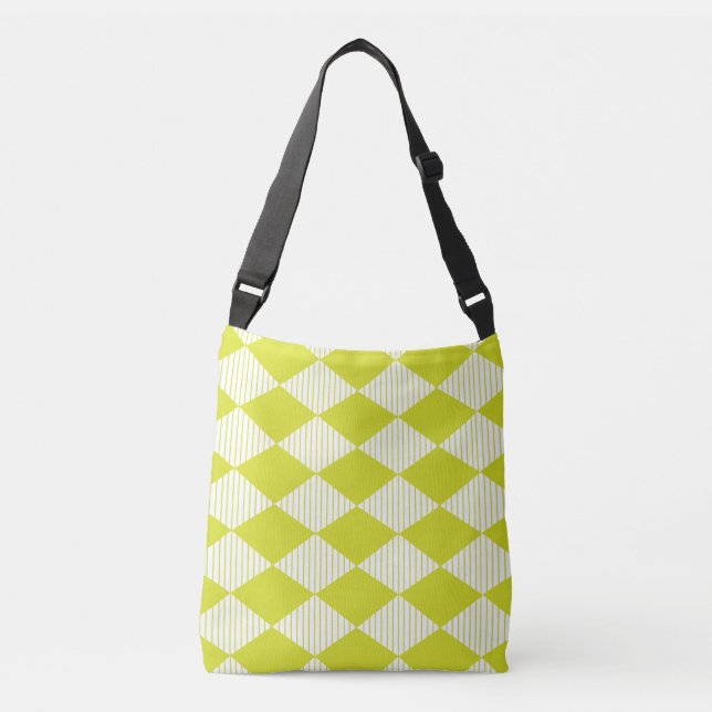 Green Diamond Stripes  Crossbody Bag (Front)