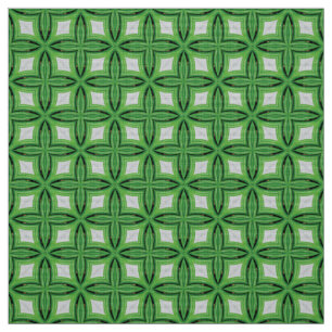 Green Diamond tile pattern Upholstery Fabric