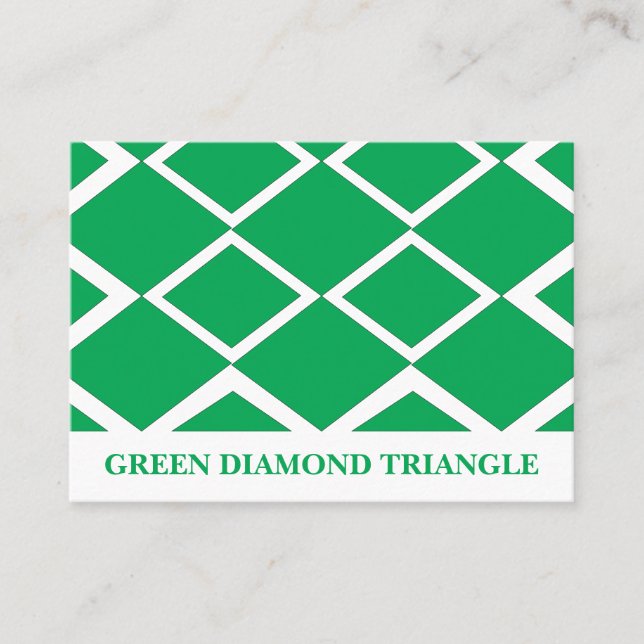 Green Diamond Triangle Geometric  Business Card (Front)
