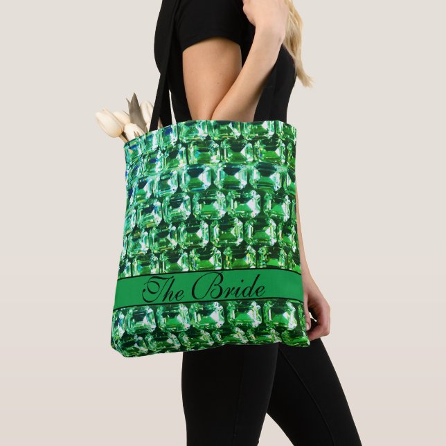 Green Diamonds, green vintage gemstone jewellery   Tote Bag (Close Up)