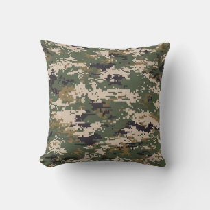 Green Digital Camouflage Pattern Cushion