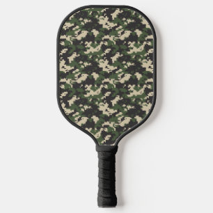 Green Digital Camouflage Pattern Pickleball Paddle
