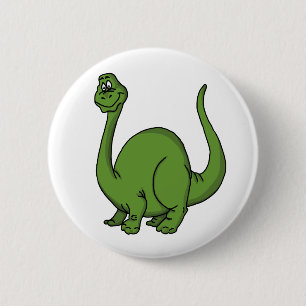 Green Dino 6 Cm Round Badge
