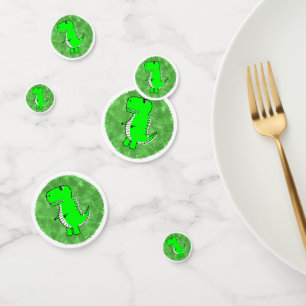 Green Dino Watercolor Baby Shower Confetti