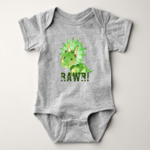 Green Dinosaur Baby Bodysuit