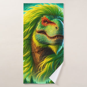 Green Dinosaur Bath Towel