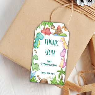Green Dinosaur Birthday Favour Tags