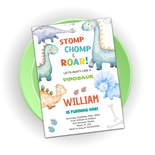 Green Dinosaur Birthday Invitations (Green Dinosaur Birthday Invitations)
