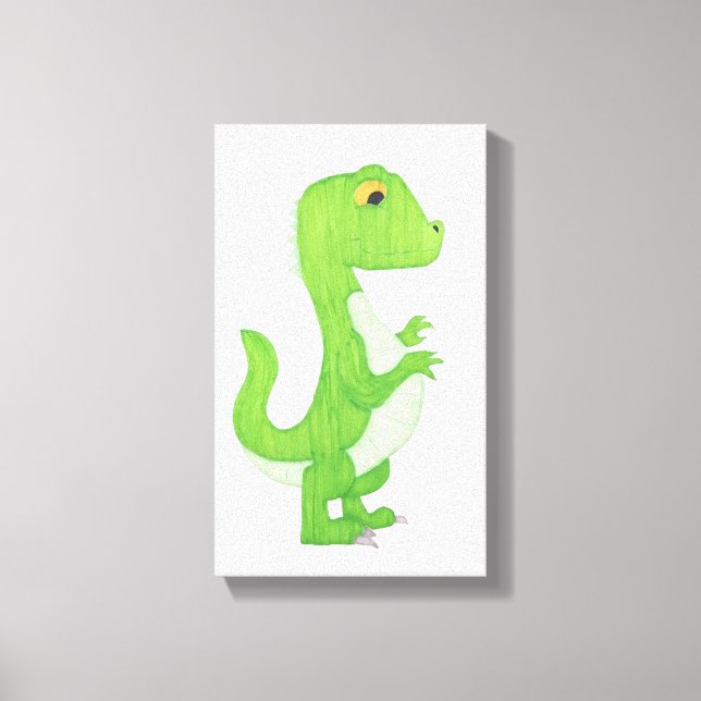 Green Dinosaur Canvas Print (Front)