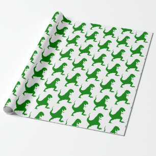 Green Dinosaur Christmas Wrapping Paper