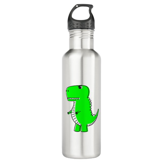 Green Dinosaur Drawing 710 Ml Water Bottle (Front)