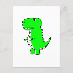 Green Dinosaur Drawing Cute Custom Postcard