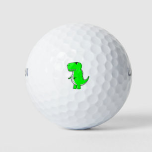 Green Dinosaur Drawing Golf Balls