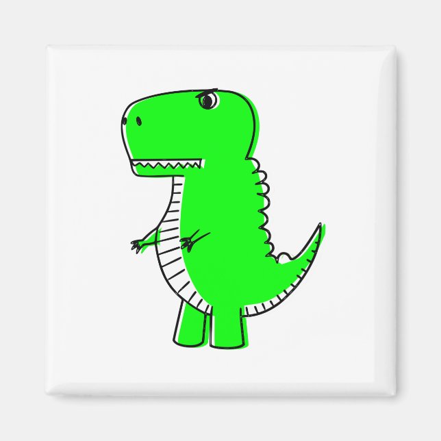 Green Dinosaur Drawing Magnet (Front)