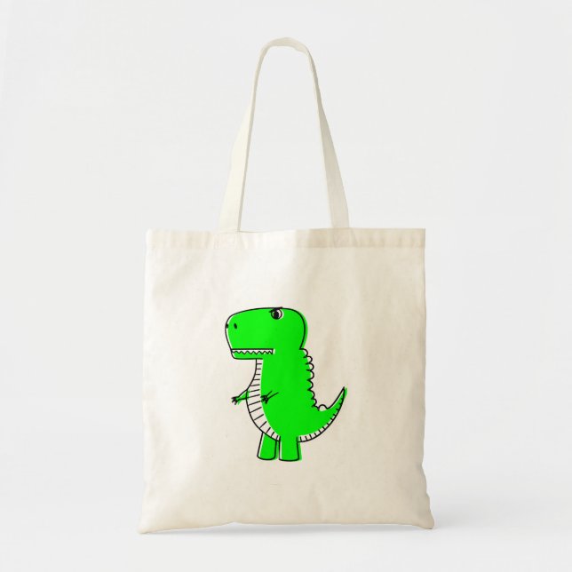 Green Dinosaur Drawing Tote Bag (Front)