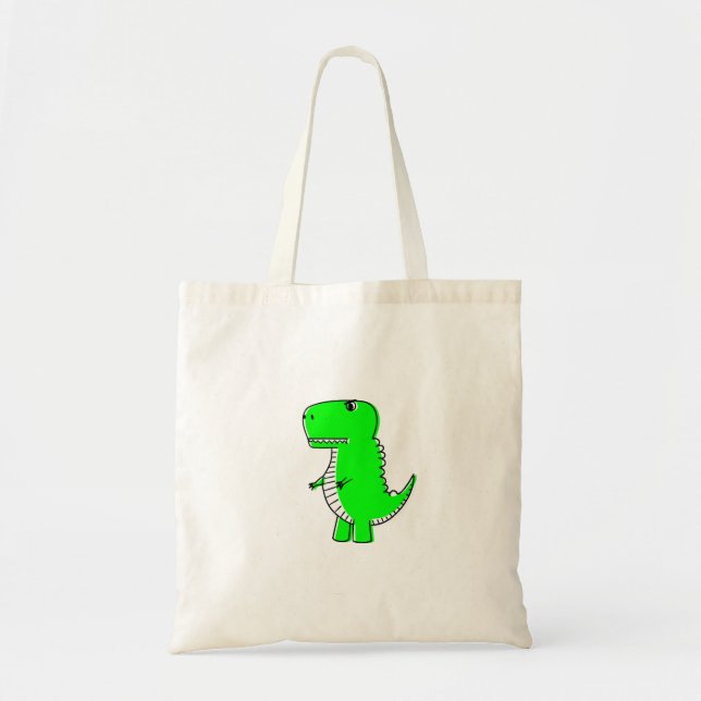 Green Dinosaur Drawing Tote Bag (Front)