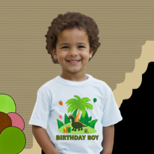 Green dinosaur for birthday party baby T-Shirt