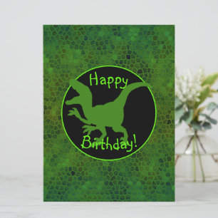 Green Dinosaur Hide Happy Birthday! Card