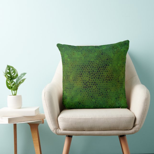 Green Dinosaur Hide Throw Pillow (Chair)