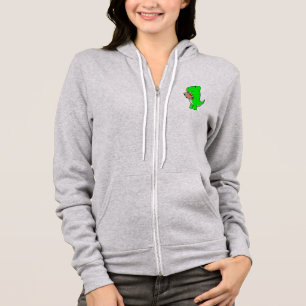 Green Dinosaur Loves Football Hoodie