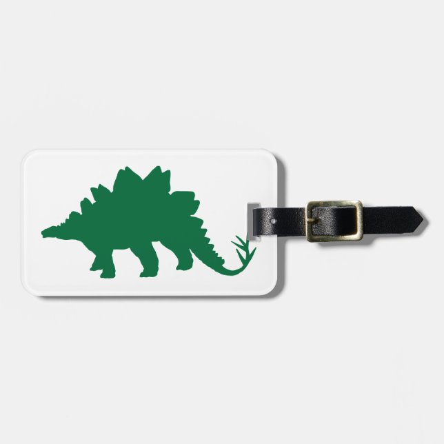 Green Dinosaur Luggage Tag (Front Horizontal)
