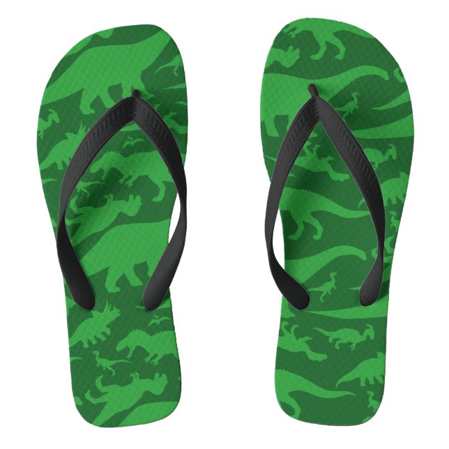 Green Dinosaur Pattern Jandals (Footbed)
