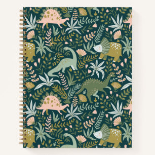 Green Dinosaur Pattern Notebook