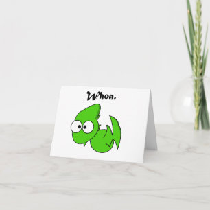 Green Dinosaur Pterodactyl or Dragon Whoa Cartoon Card