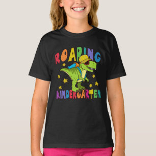 Green Dinosaur Roaring Kindergarten Back to School T-Shirt
