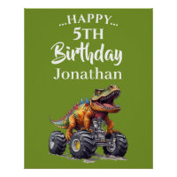 Green Dinosaur T-Rex Monster Truck theme